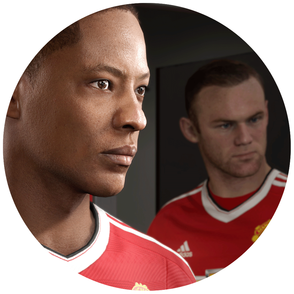Alex Hunter and Wayne Rooney in FIFA 17