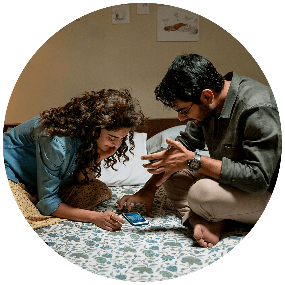 Dhruv Sehgal as Dhruv Vats, and Mithila Palkar as Kavya Kulkarni in Little Things: Season 3