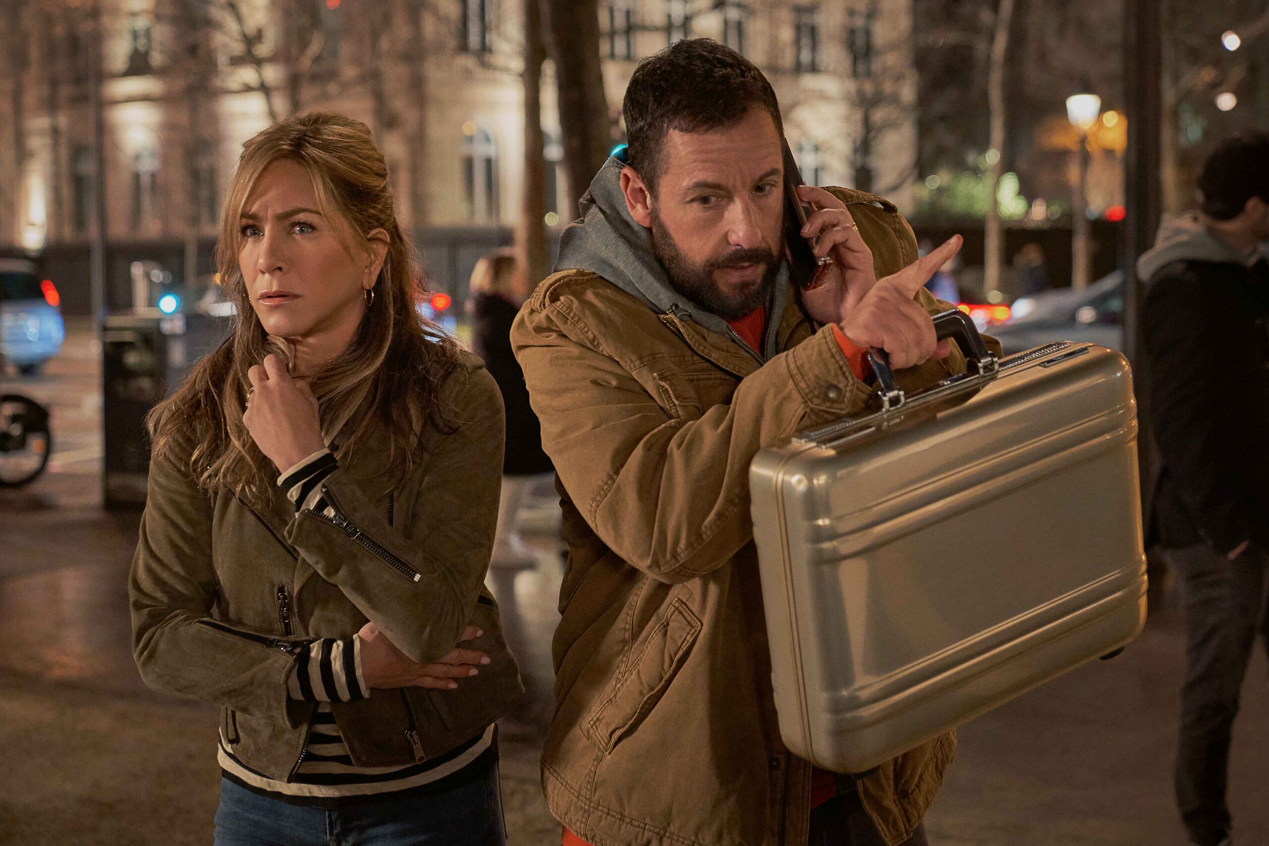 Jennifer Aniston Mocks Adam Sandler's Look At Murder Mystery