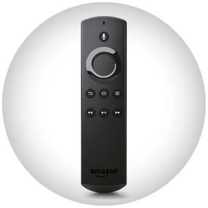 Amazon Fire TV Stick remote on white background