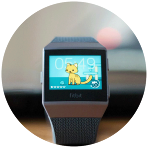 Fitbit Ionic on a wooden table