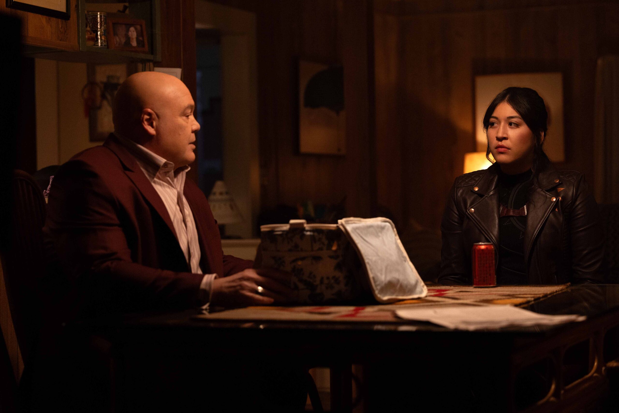 Vincent D'Onofrio as Wilson Fisk / Kingpin and Alaqua Cox as Maya Lopez in Echo