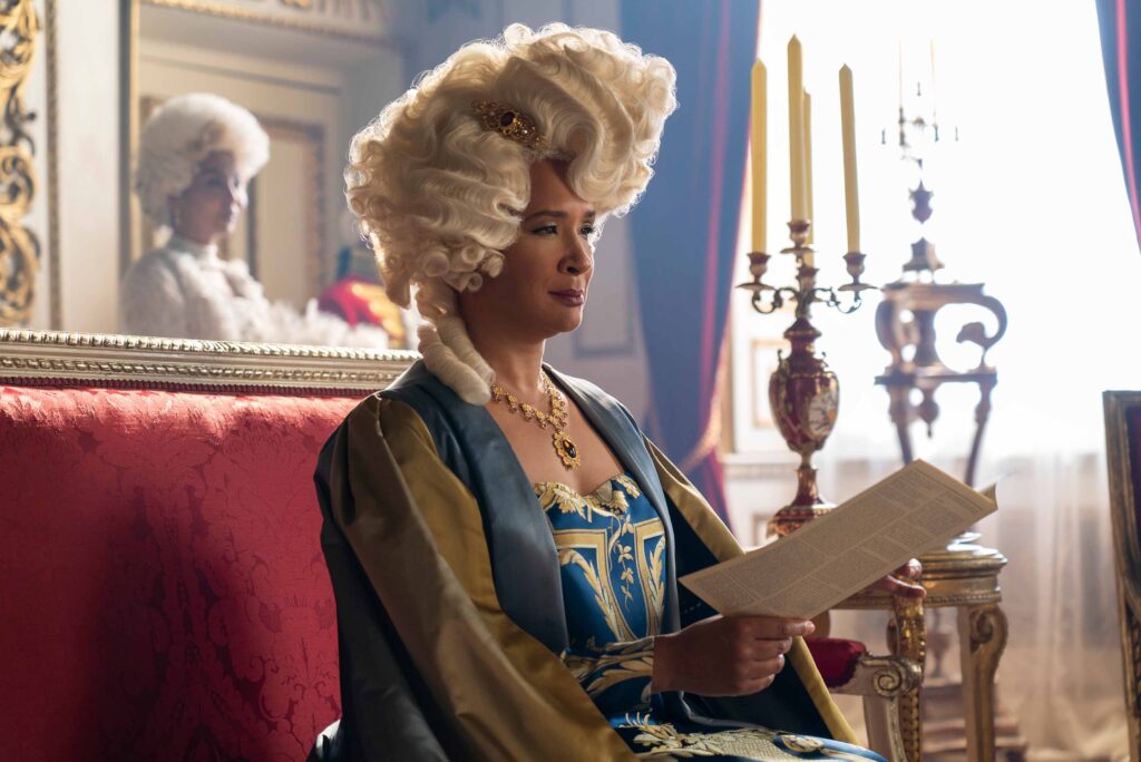 Golda Rosheuvel as Queen Charlotte in Bridgerton season 3