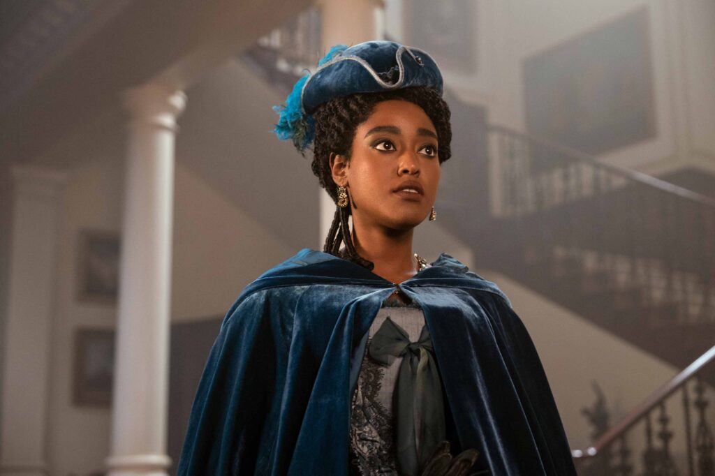 Arsema Thomas as Agatha Danbury in Queen Charlotte: A Bridgerton Story episode 5
