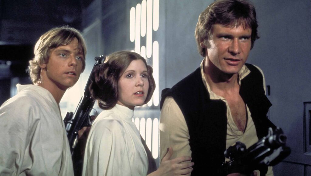 Luke Skywalker, Leia Organa, Han Solo in Star Wars: Episode IV – A New Hope