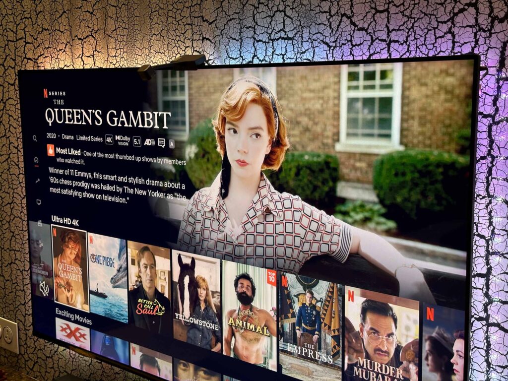 The Queen's Gambit on Netflix on a TV