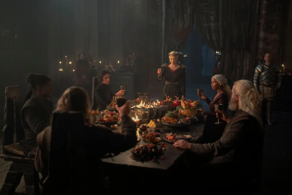 Addam, Jace, Rhaenyra, Baela, Hugh, Ulf in House of the Dragon season 2 episode 8