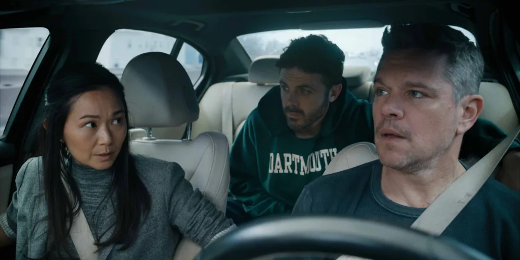 Hong Chau, Casey Affleck, Matt Damon in The Instigators